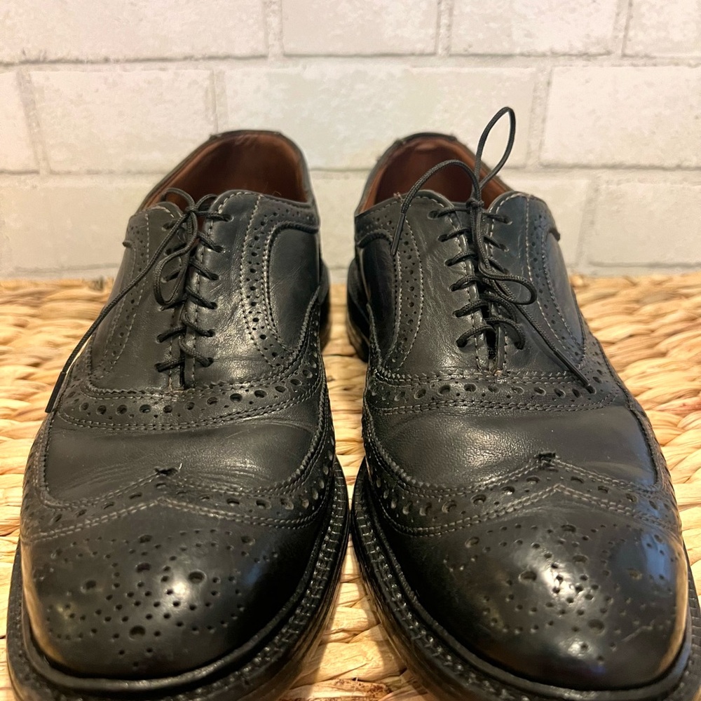 ALLEN EDMONDS Men Dress Shoes McAllister Black Wingtip 10.5 Oxfords